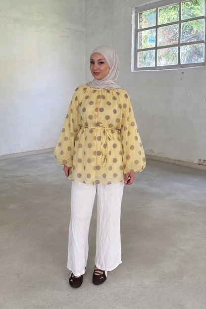 BELMAGHRIBIA – Blouse Élodie à Pois - YZ0165