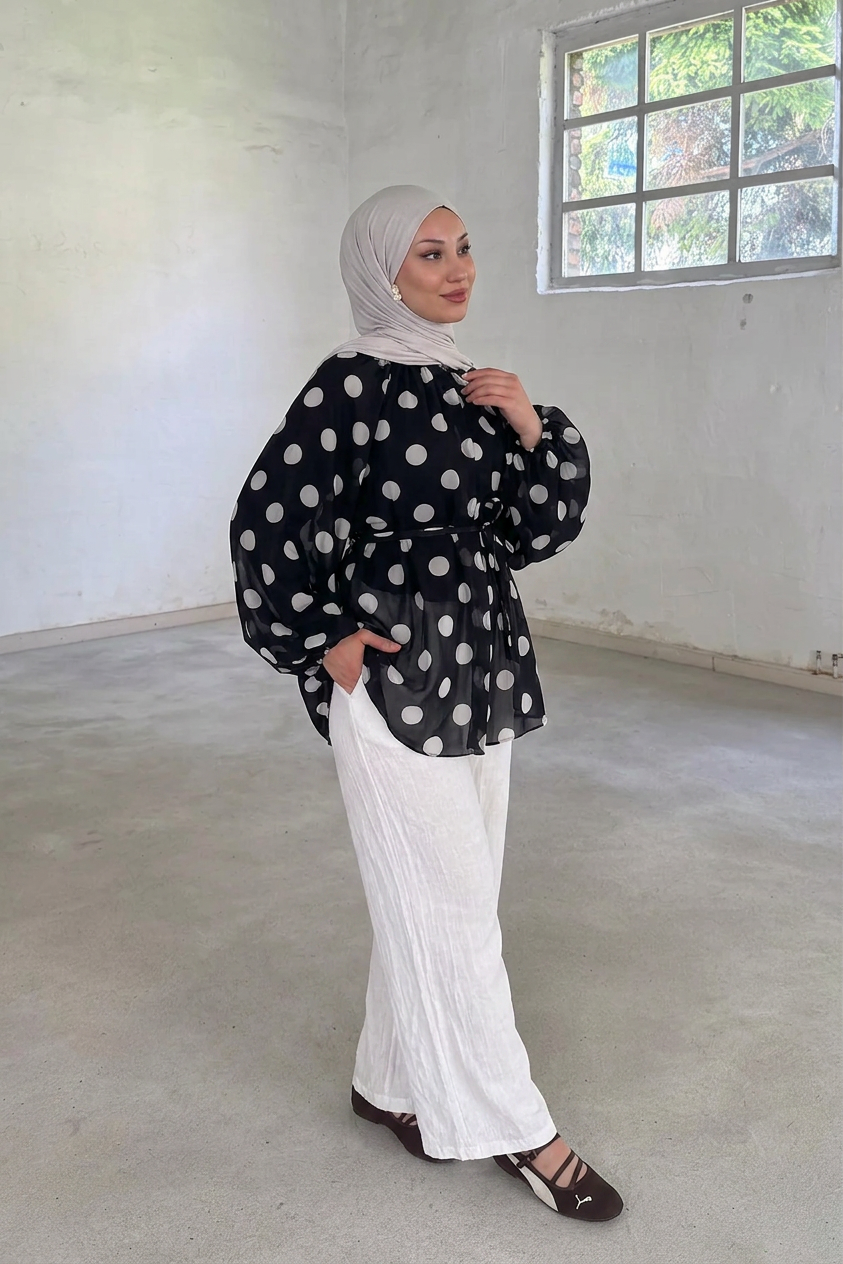 BELMAGHRIBIA – Blouse Élodie à Pois - YZ0165