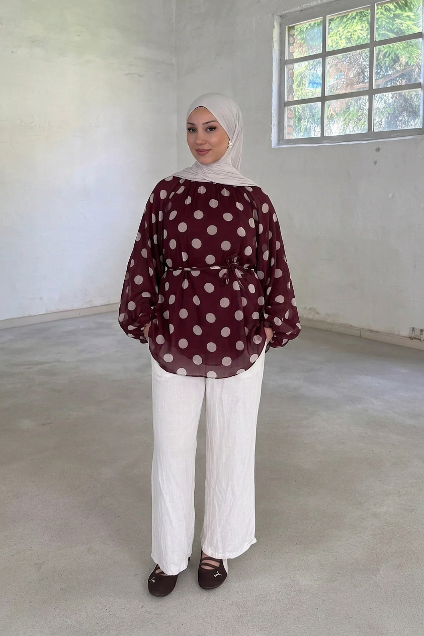 BELMAGHRIBIA – Blouse Élodie à Pois - YZ0165