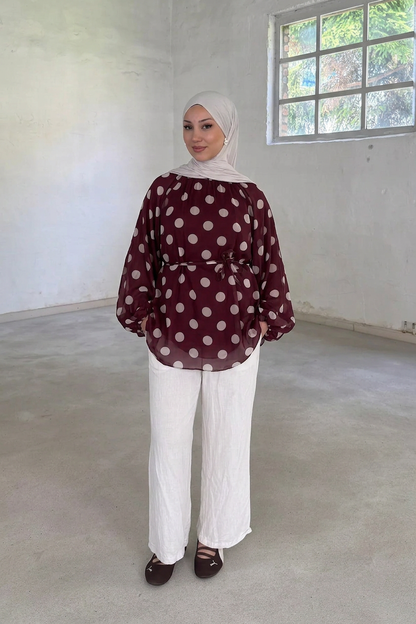 BELMAGHRIBIA – Blouse Élodie à Pois - YZ0165