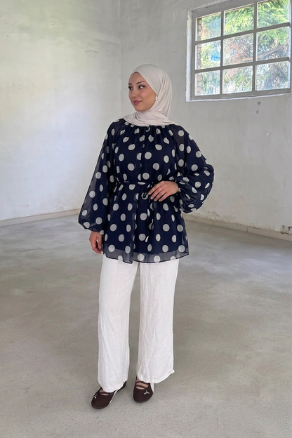 BELMAGHRIBIA – Blouse Élodie à Pois - YZ0165