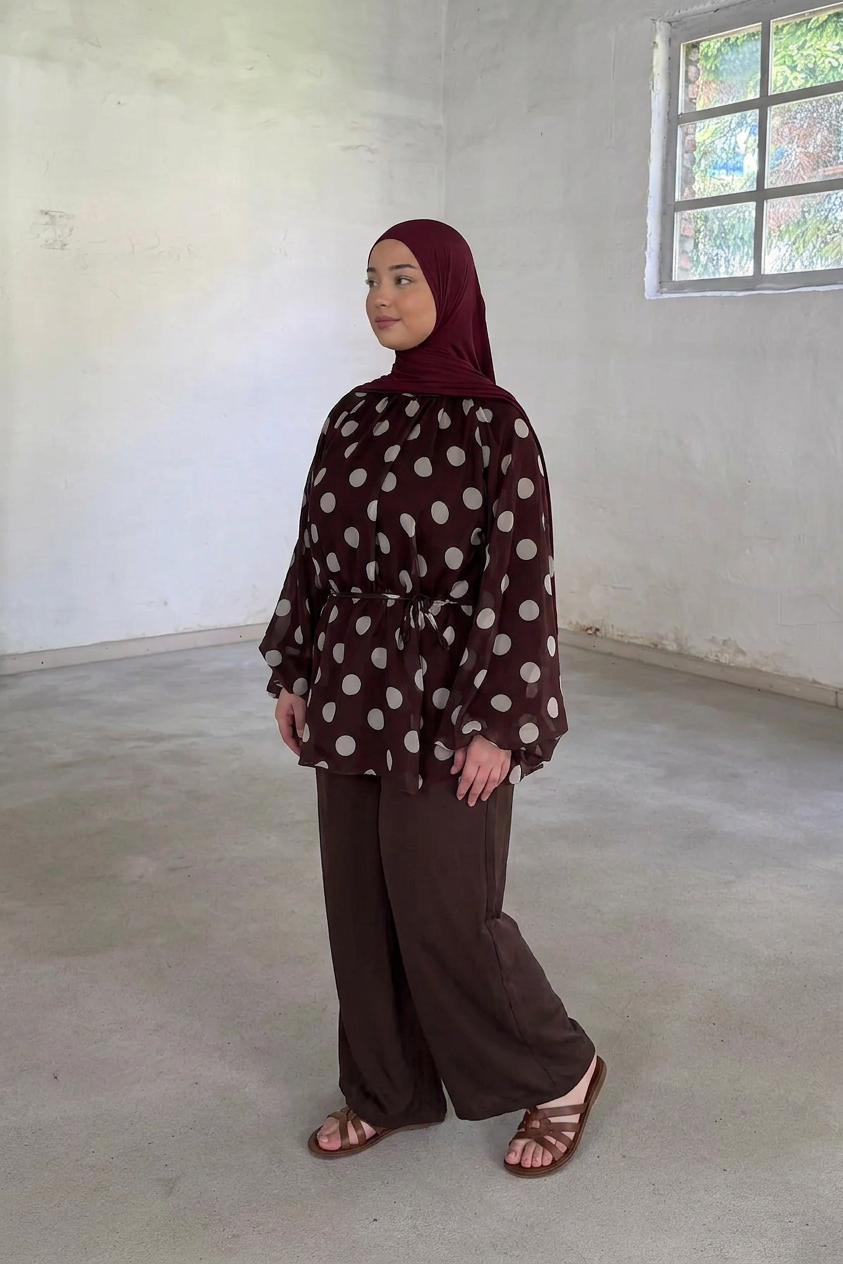 BELMAGHRIBIA – Blouse Élodie à Pois - YZ0165