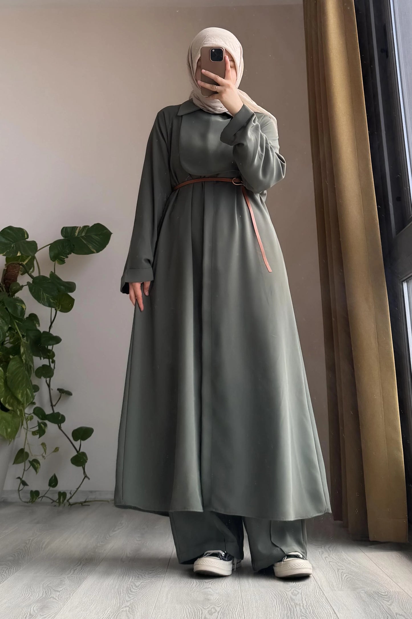 BELMAGHRIBIA – Ensemble Trench et Pantalon Élégant -YZ0059
